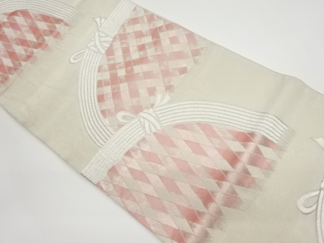 リサイクル　蛇籠模様織出し袋帯